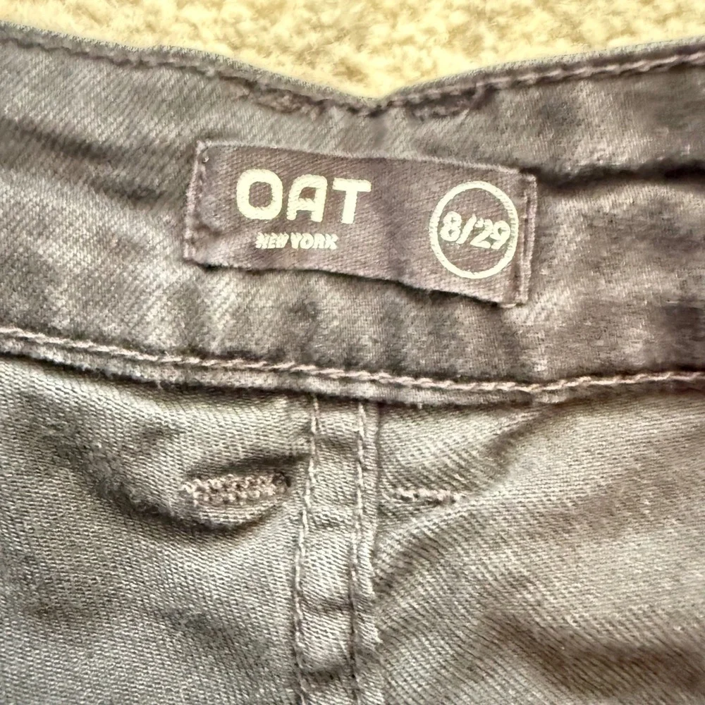 OAT New York High Rise Wide Leg Pants Washed Black Denim P0084-CN Size 8 29 NEW - Picture 2 of 7
